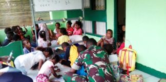 Suasana di Rumah Belajar Papua Hey Kodim Yawa