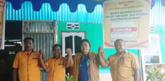 Caption : Foto bersama ketua DPC partai Hanura dan caleg dapil 3 biak timur dan skitarnya