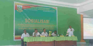 Susana sosialisasi standar pembinaan dan pengawasan pelayanan public bagi masyarakat di Kab Keerom di Gedung Serba Guna Arso 1, Kampung Sanggaria, Distrik Arso Barat Kab Keerom