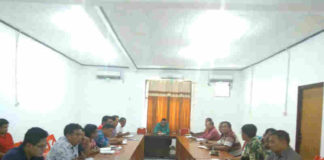 Caption : Suasana rapat koodinasi pembahasan agenda perisiapan Hari Sumpah Pemuda Tahun 2018 di Kabupaten Keerom, di Ruang pertemuan Sekda Keerom, Jumat (12/10/2018).