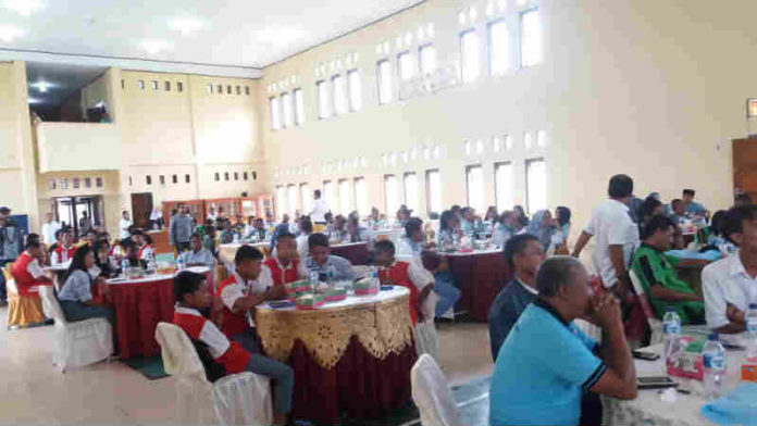 Caption : Suasana kegiatan penyuluhan Narkoba bagi genarasi muda, di Gedung Pramuka Swakarsa, Kamis (8/11/2018).