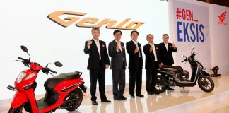 Suasana peluncuran produk baru Astra Honda Motor (AHM), Skutik Honda Genio di Jakarta, Jumat (21/6/2019)