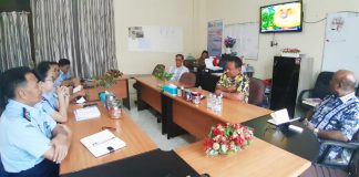 Caption : Suasana pertemuan Komisi C DPRD Kota Jayapura dan Baleg DPRD, Selasa (23/7/2019).