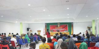 Caption : Suasana pembukaan sosialisasi Perda Nomor 9 Tahun 2018 tentang pencegahan dan penanggulangan HIV dan AIDS di Aula Bupati Kab Keerom, Jl. Pemerintahan No.1 Arso Kota, Kabupaten Keerom, Papua, Sabtu (26/7/2019).