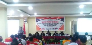 Caption : Suasana rapat pleno penetapan 25 Caleg DPRD terpilih, di Hotel HoreX Sentani, Kabupaten Jayapura, Selasa (30/7/2019) pagi.