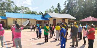 Caption : Suasauan aolahrga bersama jajaran Polres Supiori dan bersama jemaat Gereja Advent Wilayah Supiori, di lapangan Markas Polres, Sabtu (21/09/2019).