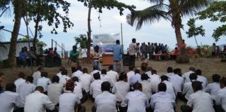 Caption : Suasana saat kegiatan Penerimaan Mahasiswa Baru Oleh IPMDT di Jayapura, Sabtu (16/11/2019) siang. Foto : Tinus Yigibalom/PapuaSatu.com