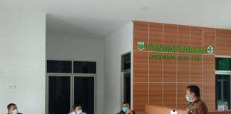 Caption - Suasana Rapat Evaluasi perkembangan percepatan penanganan tentang Covid- 19 Kabupaten Keerom Tahun 2020