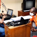 AW (57) saat menjalani pemeriksaan di Subdit Gakkum Dit Polairud Polda Papua