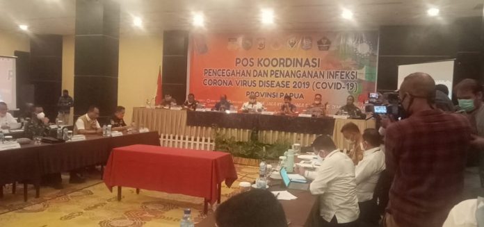 Caption: Suasana Rapat Formkopimda di salah satu hotel di Jayapura (3/6). (ist)PEMROV 2020 Caption: Suasana Rapat Formkopimda di salah satu hotel di Jayapura (3/6). (ist)