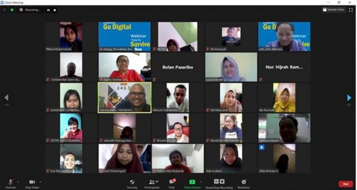 Ilustrasi pertemuan secara virtual