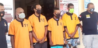 Empat pelaku Curas di sejumlah tempat di Kabupaten Jayapura yang berhasil dibekuk polisi