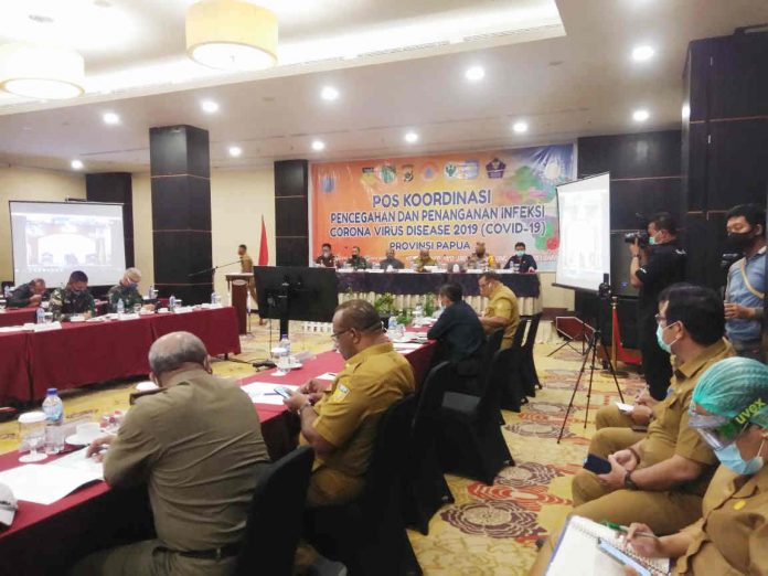 Caption : Rakor Forkompimda Papua Dalam Rangka Pencegahan Penularan COVID -19 di Provinsi Papua (Dok PapuaSatu.com)