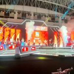 Para atlet e-sport yang akan bertanding pada eksibisi e-sport PON XX Papua 2021 saat memperkenalkan diri pada open seremoni, di Lapangan Hoki Indoor, Doyo Baru, Distrik Waibhu, Kabupaten Jayapura, Selasa (21/9/2021) malam