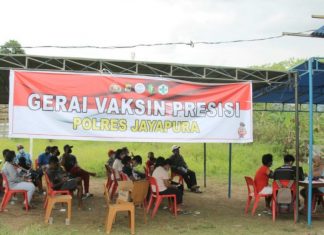 Gebyar Vaksinasi PON XX Papua yang digelar Polres Jayapura, Kamis (23/9/21)