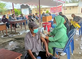Gerai Vaksin Presisi yang digelar Polresta Jayapura Kota, Sabtu (25/9/21).