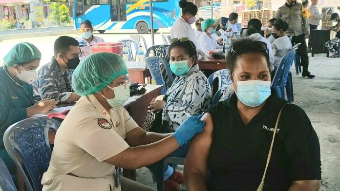 IMG-20210925-WA0009 Gebyar Vaksinasi Presisi oleh Polresta Jayapura Kota di Lapangan Hitam PTC Entrop, Sabtu (25/9/21)