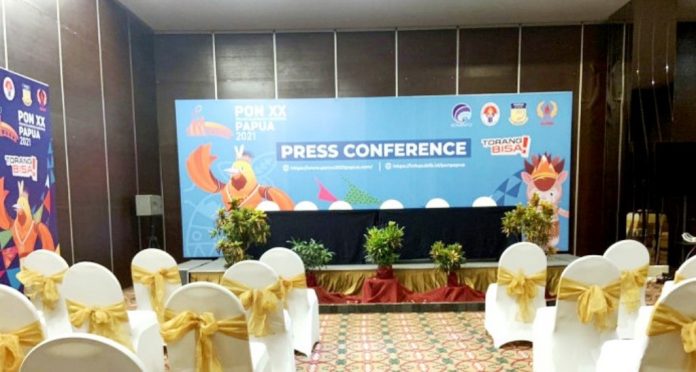 Ruang Press Conference di Media Center Kominfo Klaster Kabupaten Jayapura