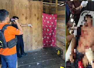 Olah TKP tempat korban ditemukan meninggal dengan sejumlah luka tusuk di dalam rumahnya (kiri), korban Andi Hasan (kanan)