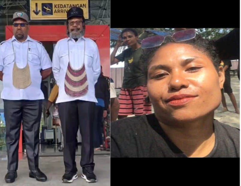 Caption : Foto Kiri Bupati dan Wakil Bupati Tolikara, Willem Wandik-Yotam Wonda. Foto Kanan, Almarhumah Irene Sokoy meninggal dunia karena diduga tidak Dapat Pelayanan di RS