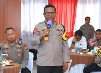Kapolda Papua saat menggelar Rilis Akhir Tahun 2025, Rabu (31/12/25)