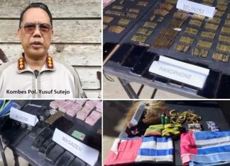 Kontak Tembak di Nabire, Aparat TNI dan Polri Kuasai Markas DPO KKB dan Amankan 561 Butir Amunisi