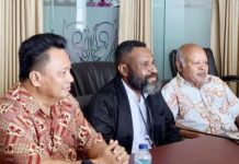 Perwakilan Pemerintah Provinsi Sepik Timur, Peter Simon Yehiwambu saat berkunjung ke Kantor Gubernur Papua, Jumat (10/4/2026)