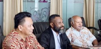 Perwakilan Pemerintah Provinsi Sepik Timur, Peter Simon Yehiwambu saat berkunjung ke Kantor Gubernur Papua, Jumat (10/4/2026)