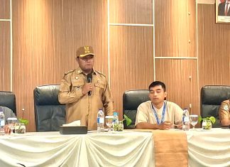 Wakil Bupati Jayapura, Haris R. Yocku, SH., SAAT memberi sambutan pada pembukaan ToT PLA, Senin (18/5/26)