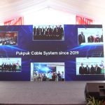 Peresmian Sistem Kabel Laut Pukpuk (Puk-Puk 1) hasil kolaborasi dengan PNG DataCo di Telkom Witel Jayapura, Papua, Jumat (8/5)