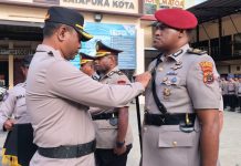 Rotasi di Lingkungan Polresta Jayapura Kota, 1 Kasat dan 4 Kapolsek Disertijabkan