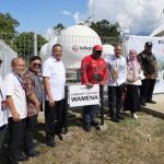 Peresmian Community Gateway yang didirikan PT Telkom (Persero) Tbk di Stasiun Bumi Sedang Wamena, Kabupaten Jayawijaya, Papua Pegunungan, Jumat (8/5)