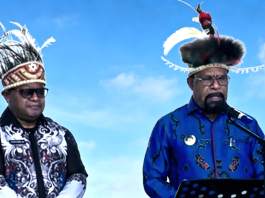 Bupati Jayapura, Yunus Wonda didampingi Wakil Bupati Jayapura, Haris Richard Yocku