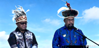 Bupati Jayapura, Yunus Wonda didampingi Wakil Bupati Jayapura, Haris Richard Yocku