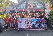 Peringati HUT ke-19, Ratusan Umat Paroki Juruselamat Kotaraja Gelar Jalan Santai